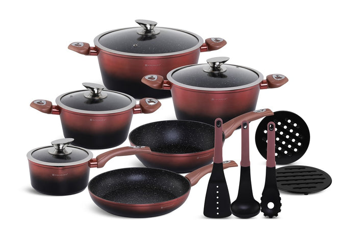 Edenberg Prestige Line - 15-delige Luxe Pannenset van Gesmeed