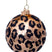 Vondels Glazen kerstbal goud met luipaard print H8cm