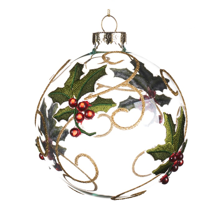 Goodwill Kerstbal Glas Rood-Groen 10 cm