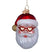 Vondels Ornament glass red santa w|heart glasses H10cm