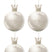J-Line Kerstballen Kroon Pluim Wit Large Set van 4