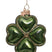 Vondels Ornament glass green opal clover H8cm