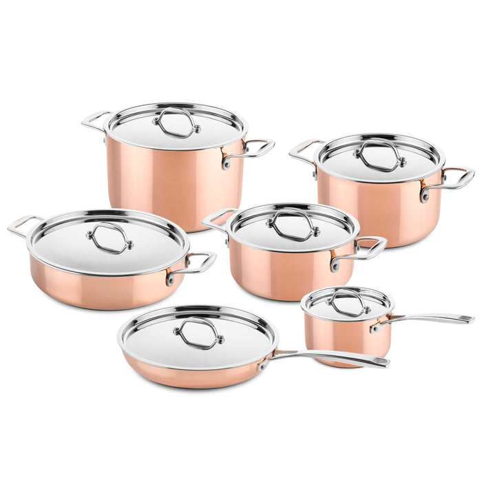 DUCQ 6 delige koperen pannenset  (inductie)