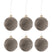 J-Line Kerstballen Fluweel Grijs Small Set van 6