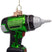 Vondels Ornament glass green drill machine H8.5cm