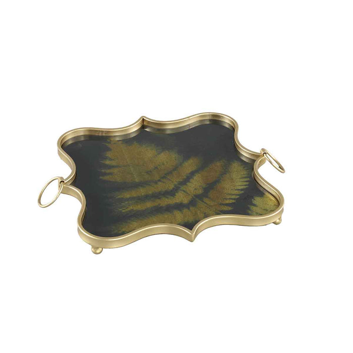 PTMD Joplin Vierkant Dienblad Varen - 31 x 31 x 4 cm - Metaal - Goud