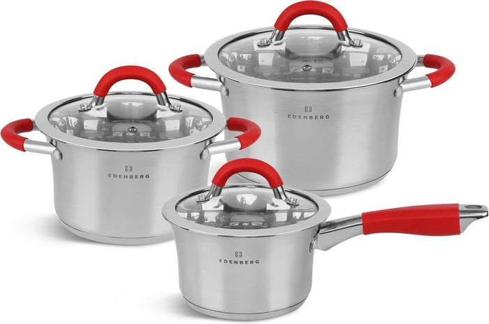 Edenberg Classic Line - Luxe Pannenset - RVS - 6 delig - Sandwichbodem