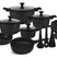 Edenberg Black Line - 15-delige Luxe Pannenset van Gesmeed Aluminium