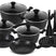 Edenberg Black Line - 15-delige Luxe Pannenset van Gesmeed Aluminium