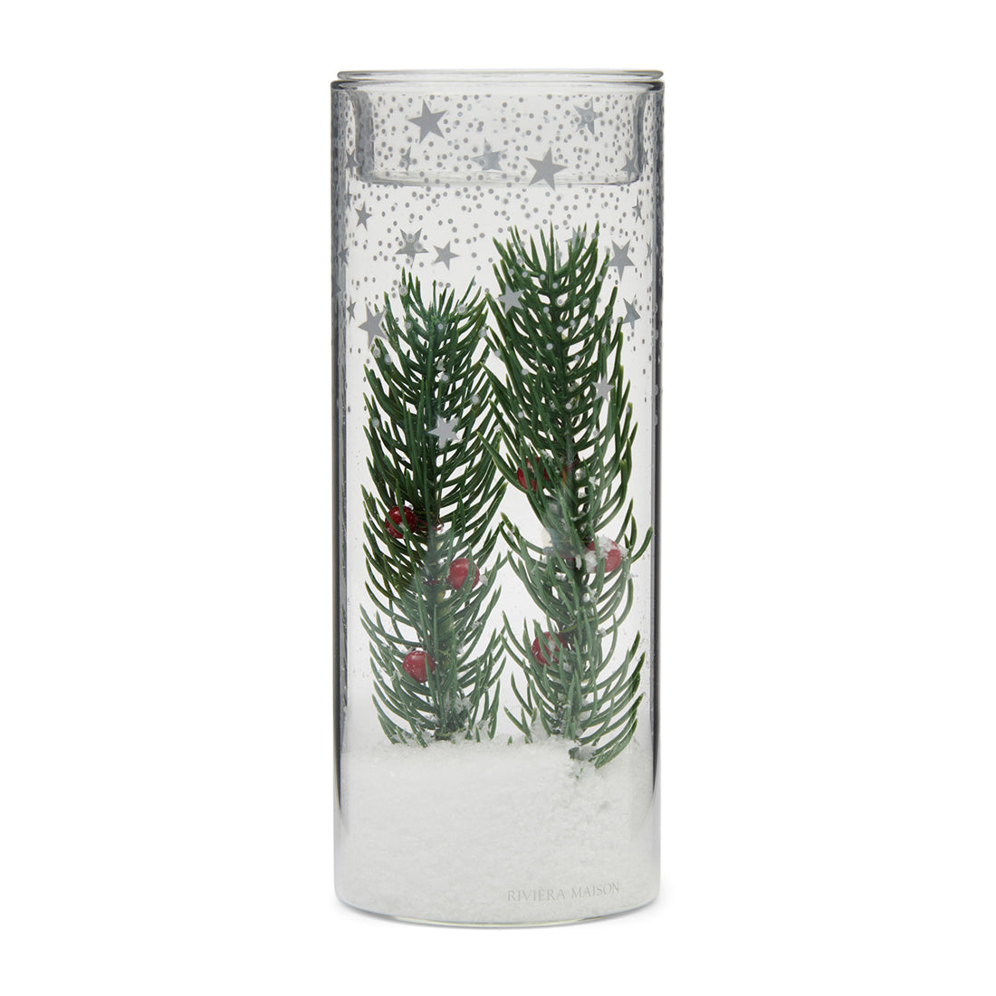 Riviera Maison Waxinelichthouder Snowy Misletoe Transparant