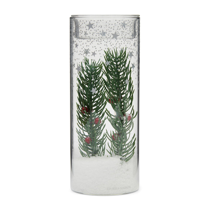 Riviera Maison Waxinelichthouder Snowy Misletoe Transparant