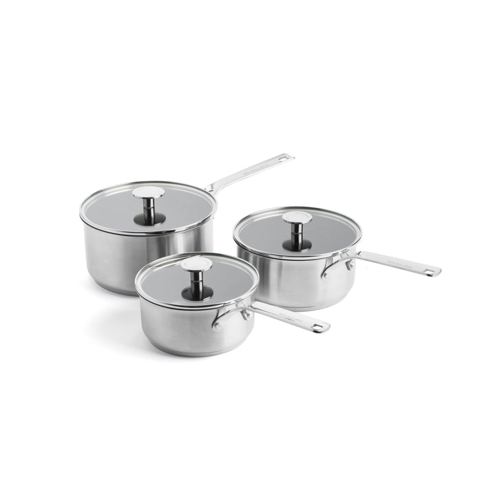 KitchenAid Stainless Steel 3-Delige Steelpan Set 16cm - 18cm - 20cm