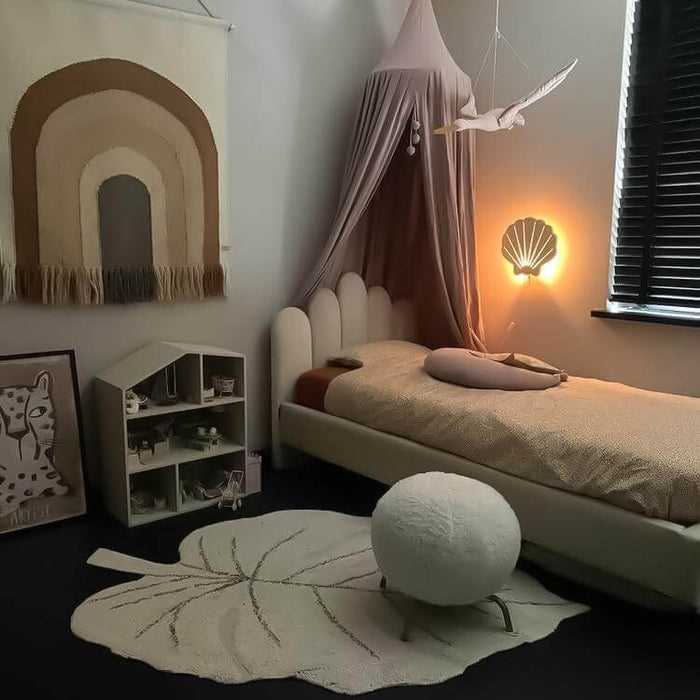Houten wandlamp kinderkamer | Schelp - blank