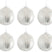 J-Line Kerstballen Parels Zilver Wit S Set van 6
