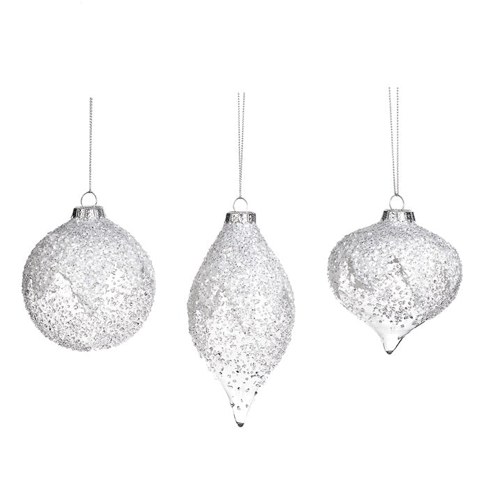 Goodwill Kerstbal Glas Wit 8 cm Voordeelaanbod Ass. Per 3 stuks