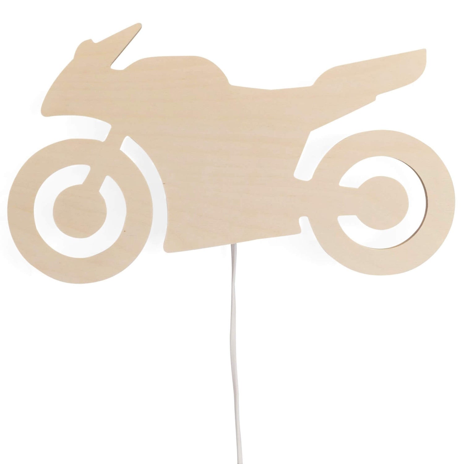 Houten wandlamp kinderkamer | Motor - blank