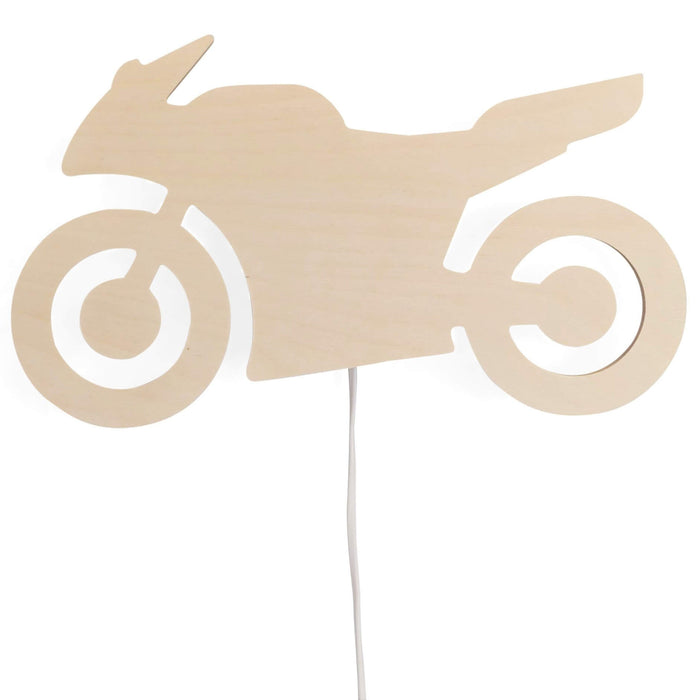 Houten wandlamp kinderkamer | Motor - blank