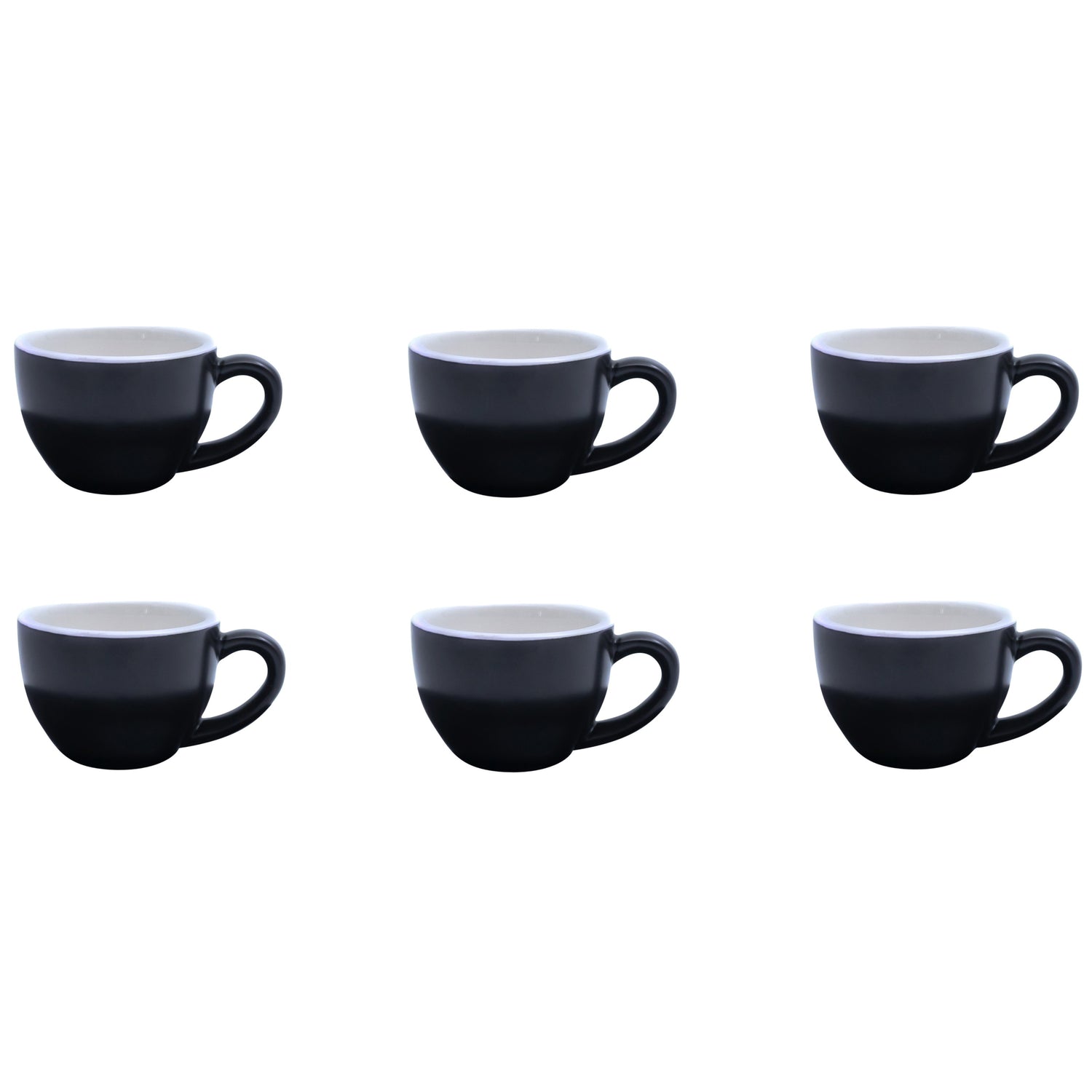 Barista Innovations Nero - Espressokopje - Set van 6 -75ml - Matt Bla
