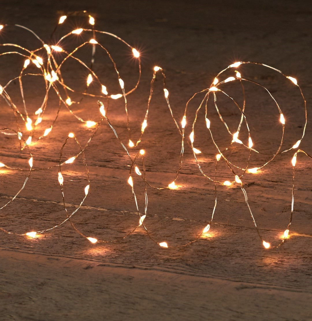 Anna's Collection LED zilver draad 100 LED | 5 meter LED warm wit met