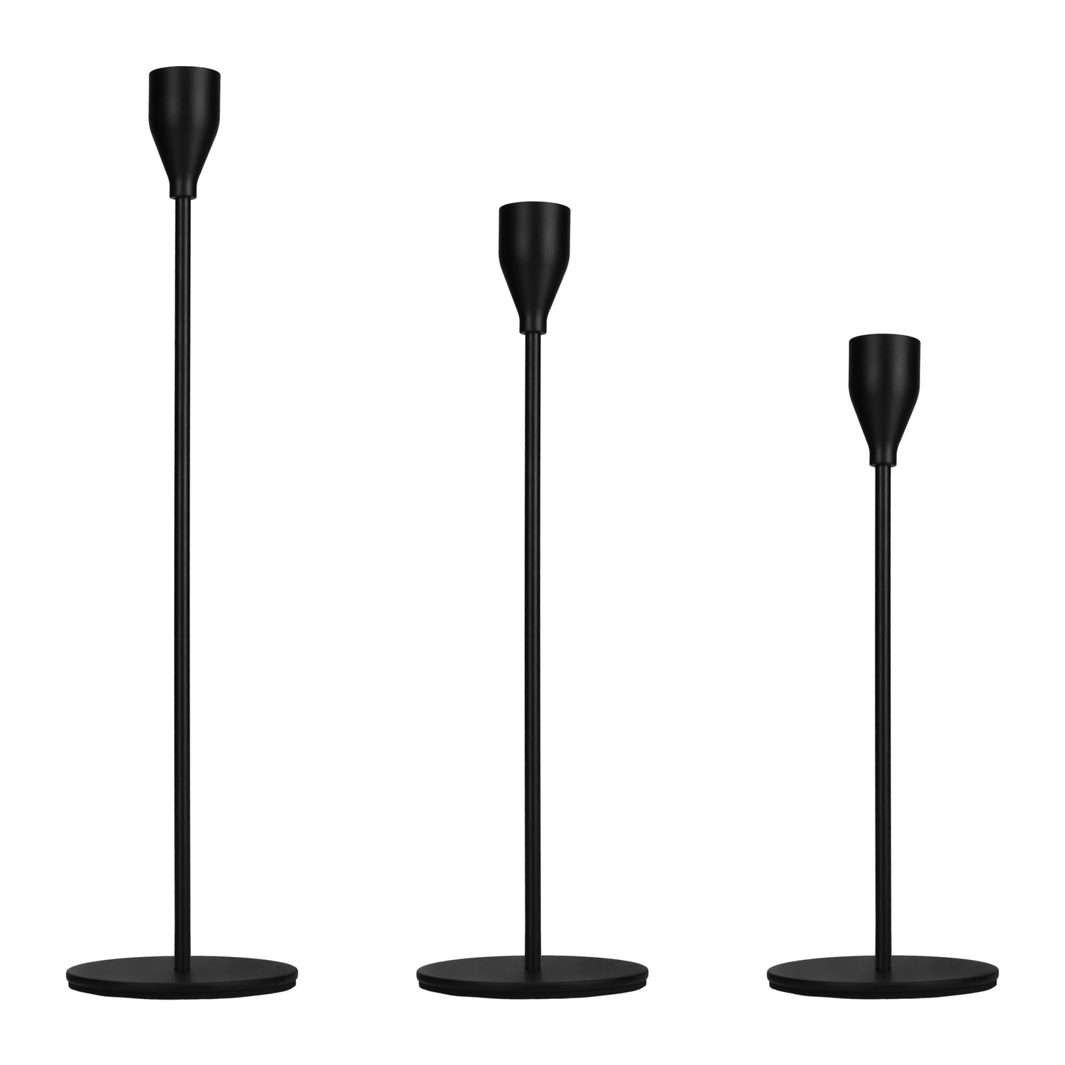 QUVIO Kaarsenstandaard set - 3 delig - Metaal - Zwart