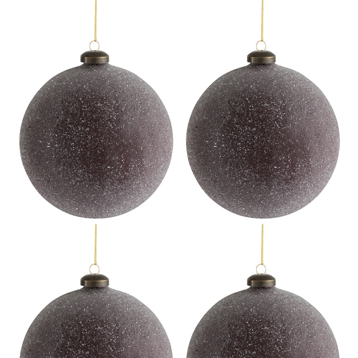 J-Line Kerstballen Parels Bordeaux Set van 4