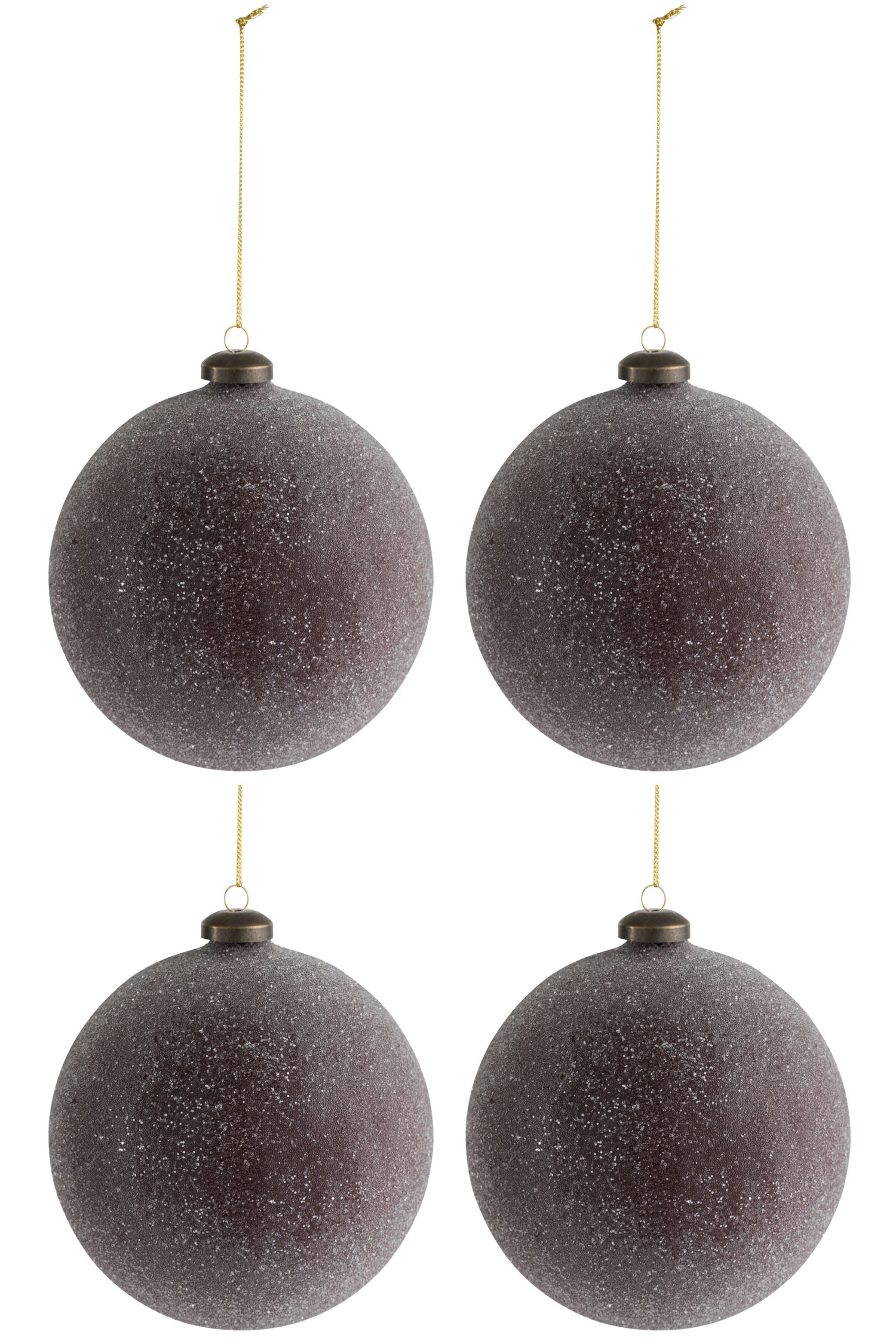 J-Line Kerstballen Parels Bordeaux Set van 4