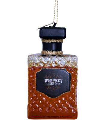 Vondels Ornament glass transparent whiskey bottle H8.5cm