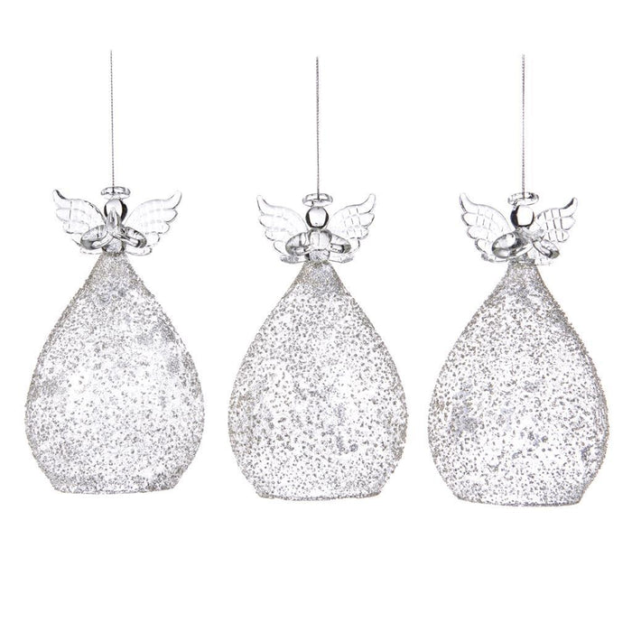 Goodwill Kersthanger-Kerstengel Glas Zilver H 17 cm Per stuk