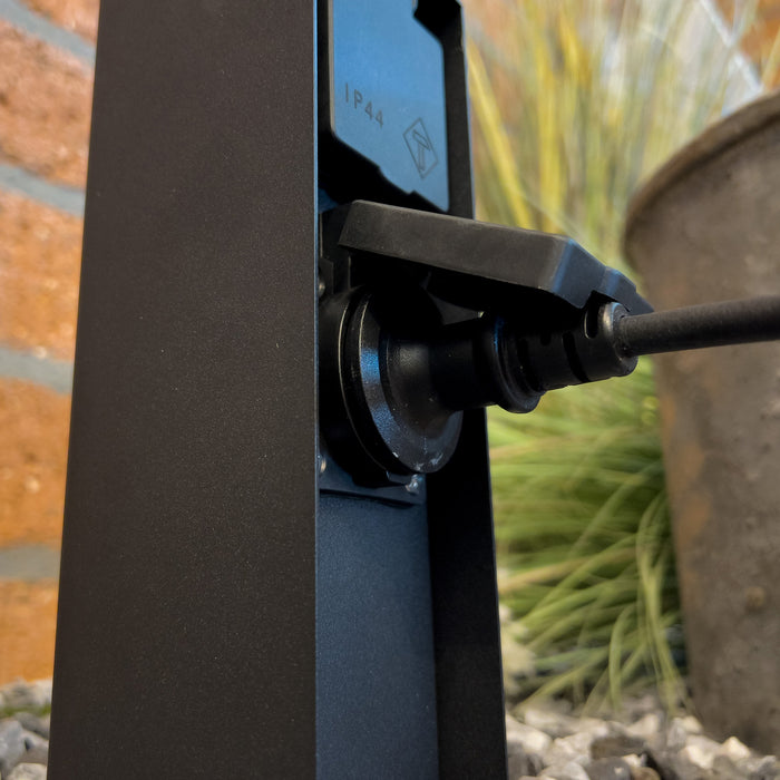 KS Verlichting Tuinstopcontact Charge 2 zwart dubbel buitenstopcontact