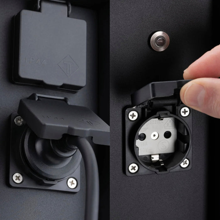 KS Verlichting Tuinstopcontact Charge 2 zwart dubbel buitenstopcontact