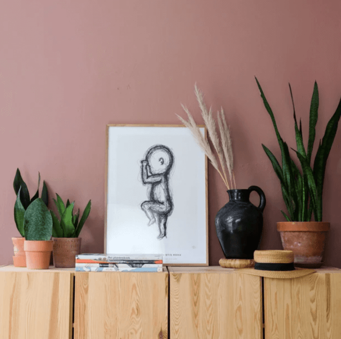 Houten wandlamp kinderkamer | Eenhoorn - terra roze