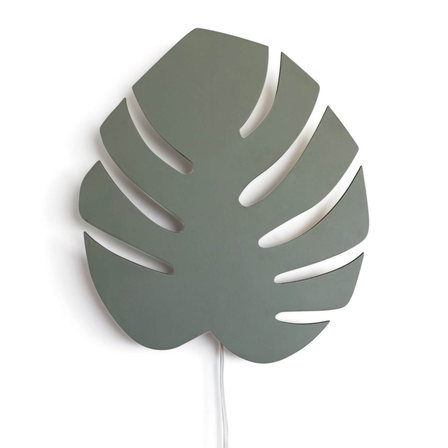Houten wandlamp kinderkamer | Monstera blad - groen