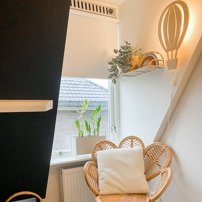 Houten wandlamp kinderkamer | Luchtballon - blank