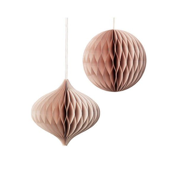 Broste Copenhagen papieren kersthangers roze