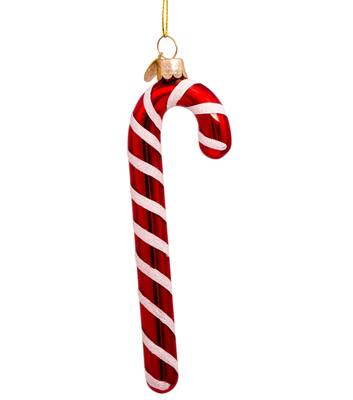 Vondels Ornament glass red|white candy cane H14cm