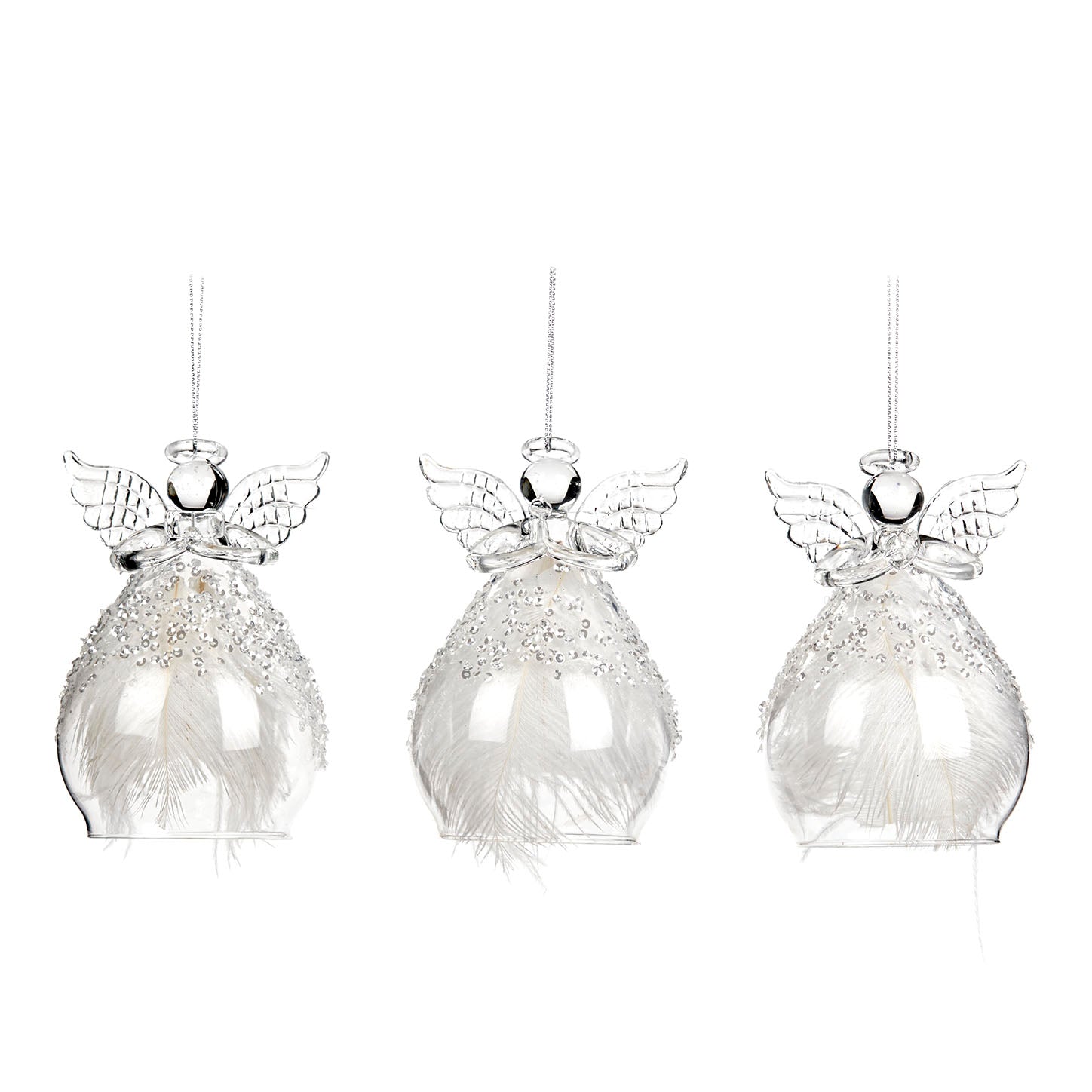 Goodwill Kerstengel-Engel Glas Wit H 8 cm  3 stuks