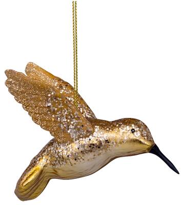 Vondels Ornament glass gold hummingbird H8cm#