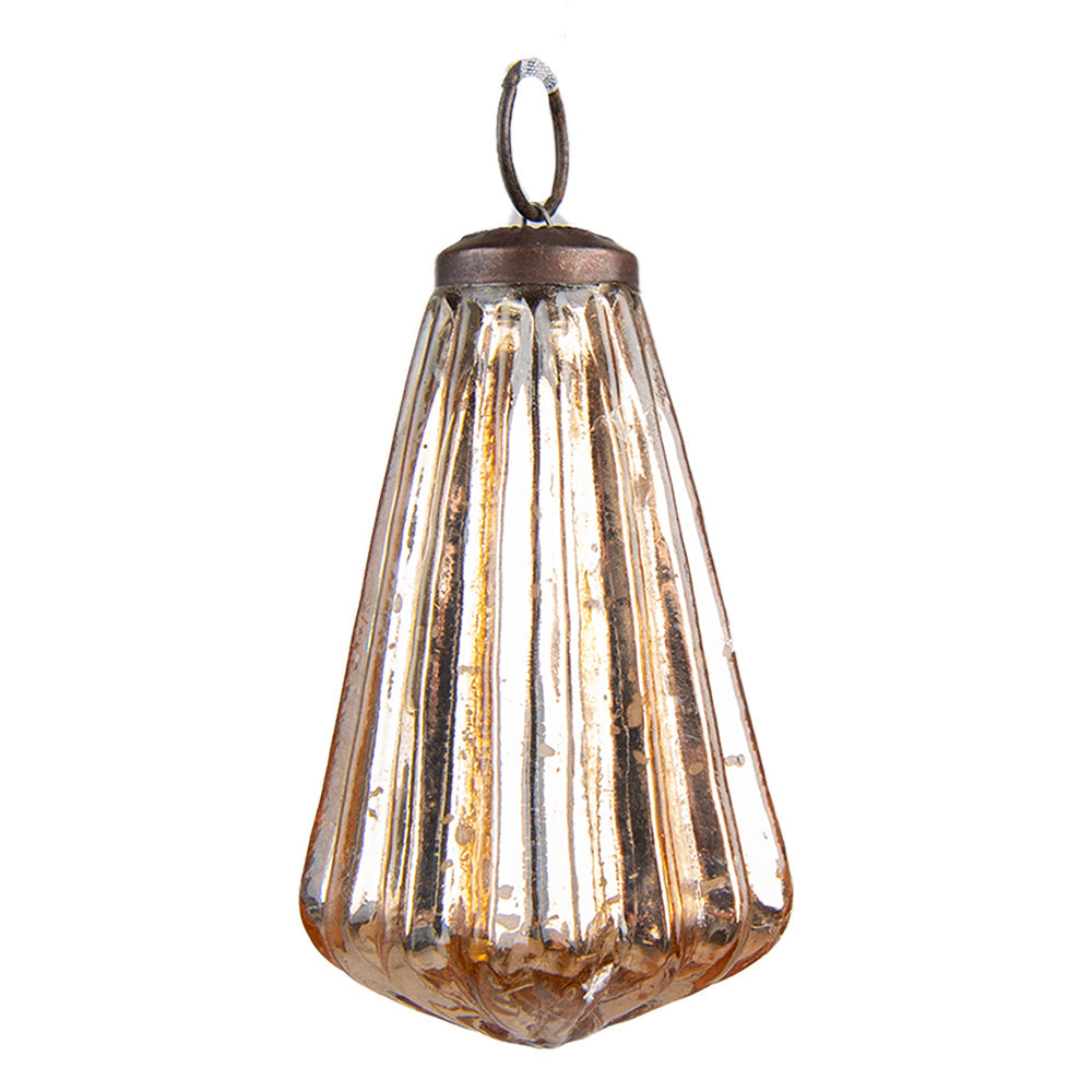 Clayre & Eef Kerstbal  Ø 5 cm Goudkleurig Glas Kerstdecoratie