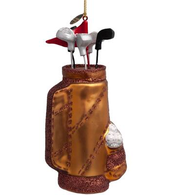 Vondels Ornament glass brown golf bag H15cm