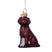 Vondels Glazen kerst decoratie bruin mat labrador H9cm