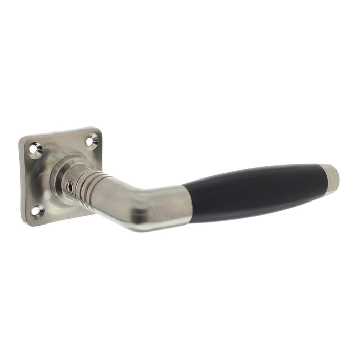 Intersteel Deurkruk Ton Basic met vierkant rozet nikkel mat|ebbenhout