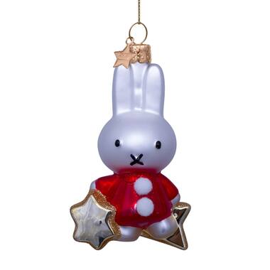 Vondels Ornament glass Nijntje|Miffy on star  H10.5cm w|box