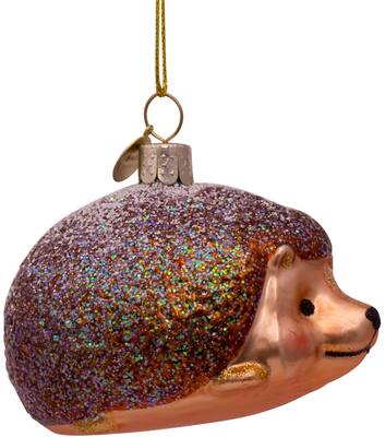 Vondels Ornament glass brown hedgehog H6cm#