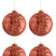 J-Line Kerstballen Fluweel Bordeaux Goud Large Set van 4