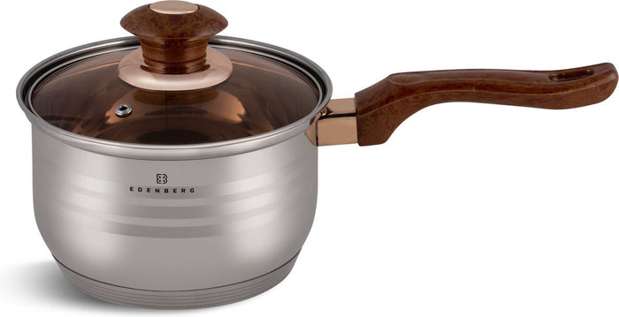 Edenberg Classic Line - RVS Steelpan Met Glazen Deksel - Ø16 cm -