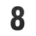 Intersteel Huisnummer 8 XL hoogte 30 cm rvs|mat zwart