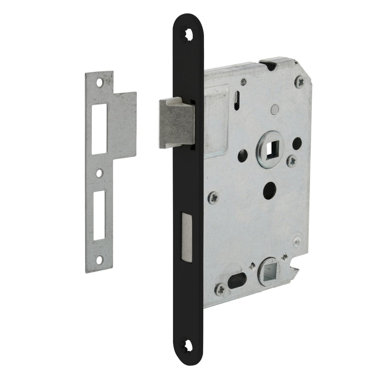 Intersteel Woningbouw toilet-|badkamerslot zwart 63|8 mm