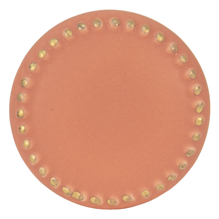 Clayre & Eef Deurknop Ø 4 cm Oranje Goudkleurig Keramiek