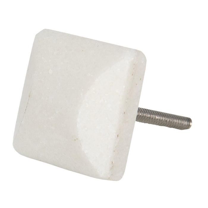 Clayre & Eef Deurknop  3x3 cm Beige Steen Vierkant Meubelknop