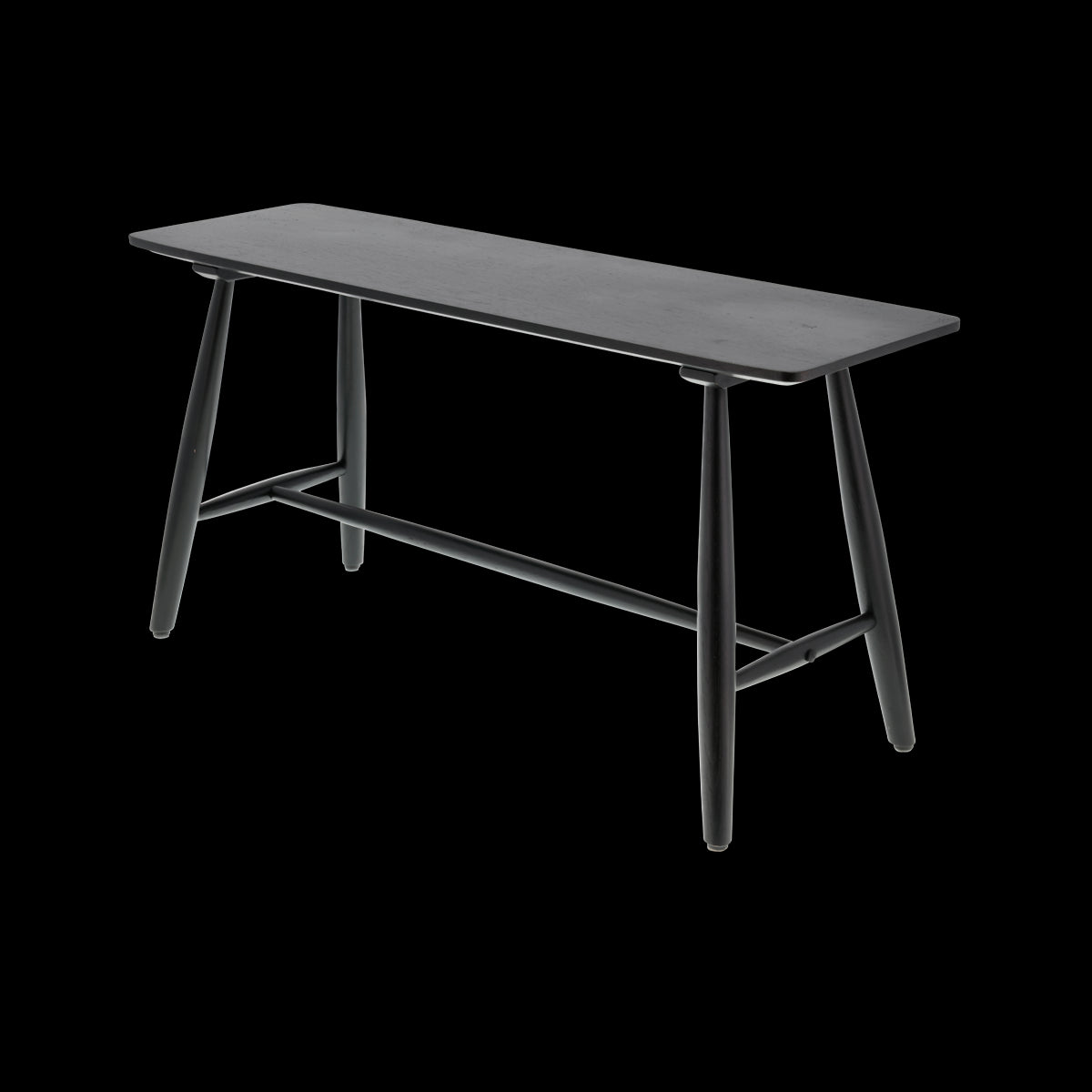 Villa Collection Bast houten bankje zwart - 90 x 45 cm